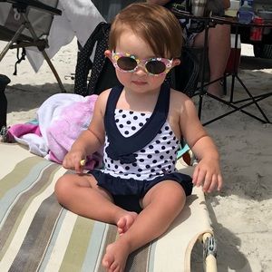 Kiko & Max Infant Girls One-Piece Peplum Swimsuit